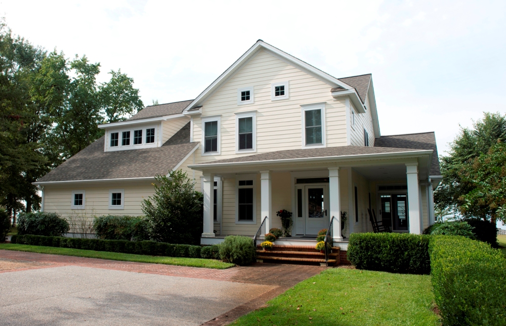 Edenton Bay North Carolina Waterfront Residence Front (Entry) Facade and Guest Parking