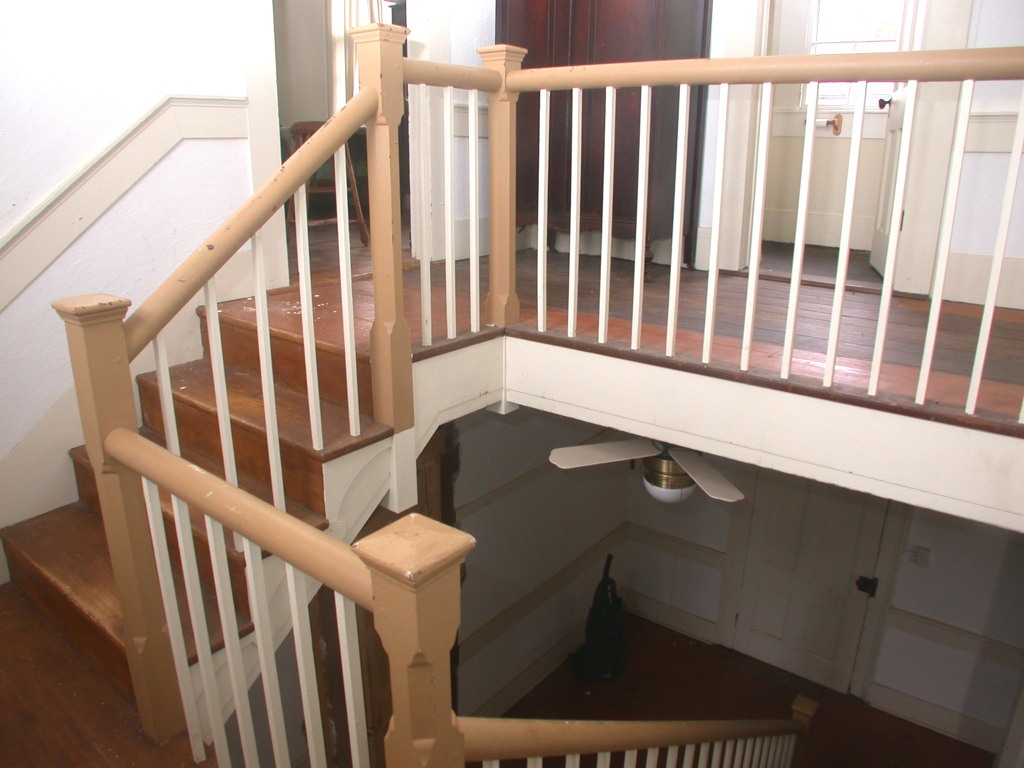 Fairfield, North Carolina Waterfront Farmhouse Renovation Existing Stairs @ 2nd Fl. Hall/landing